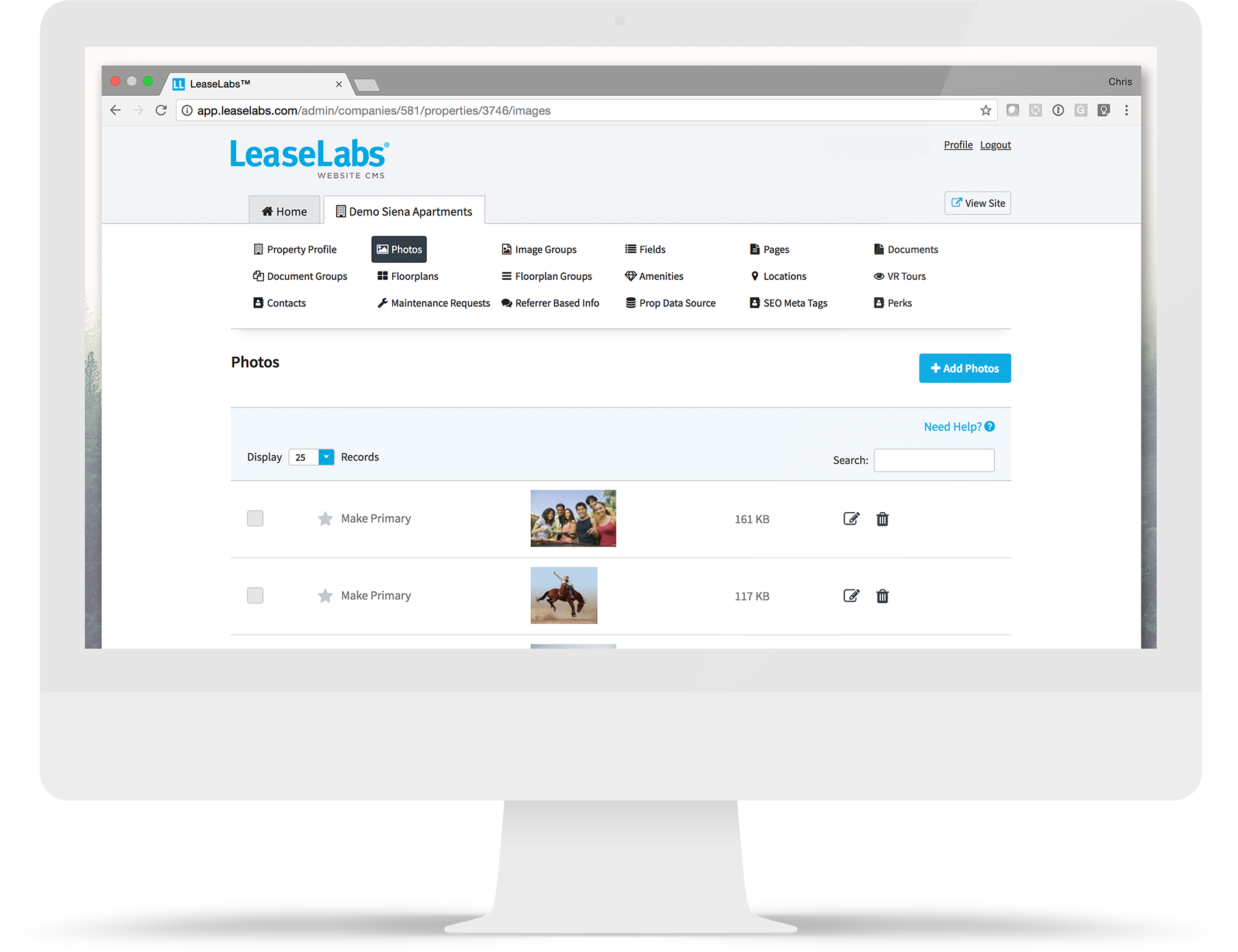 Computer Monitor with LeaseLabs CMS